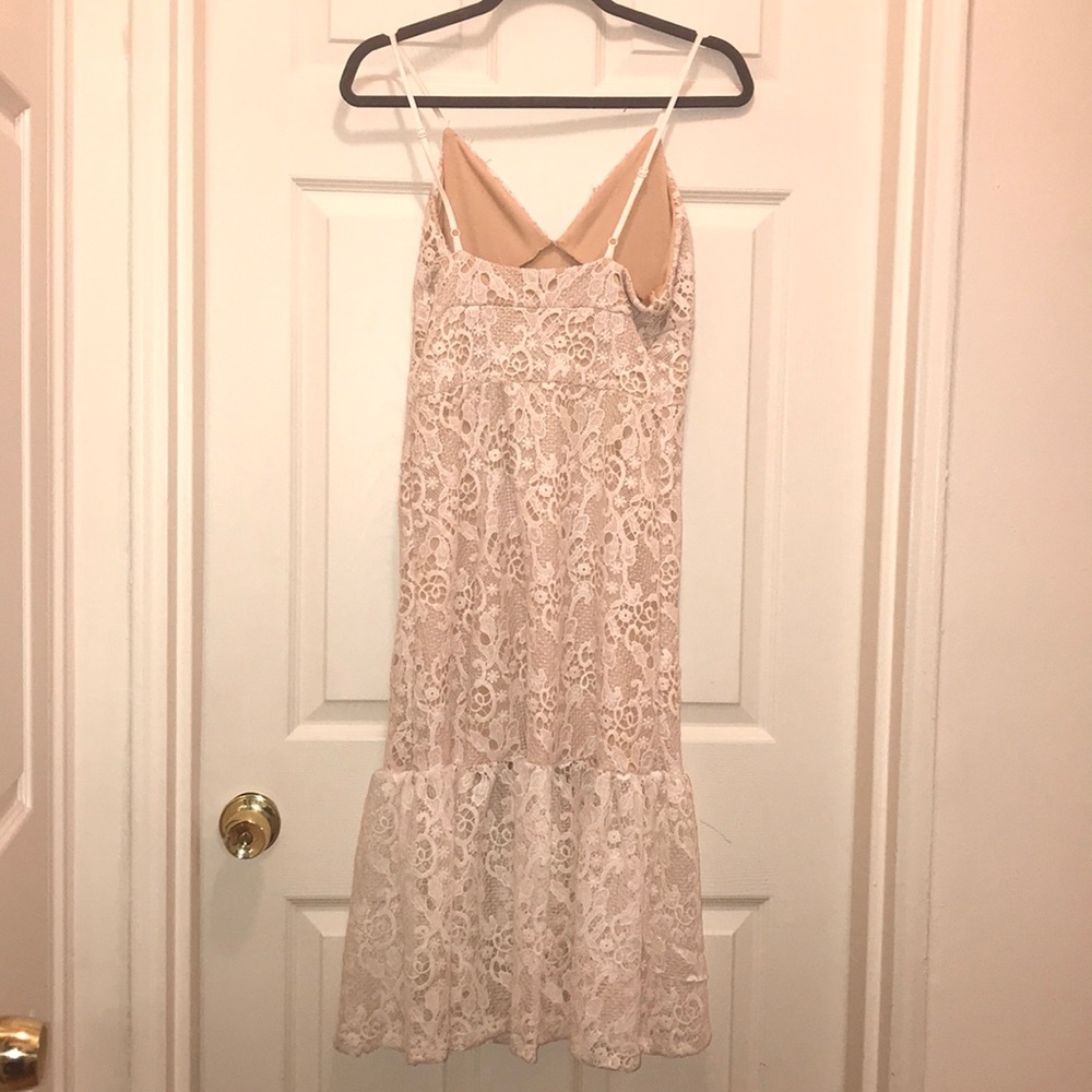 Lace Tea-Length Dress - Picture 2 of 2